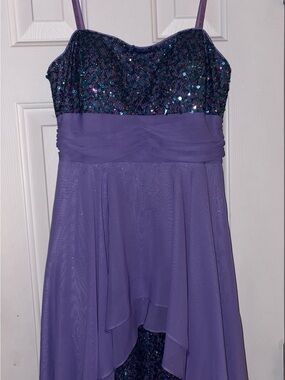 Hailey Logan Purple Sequin Bodice High-Low Dress